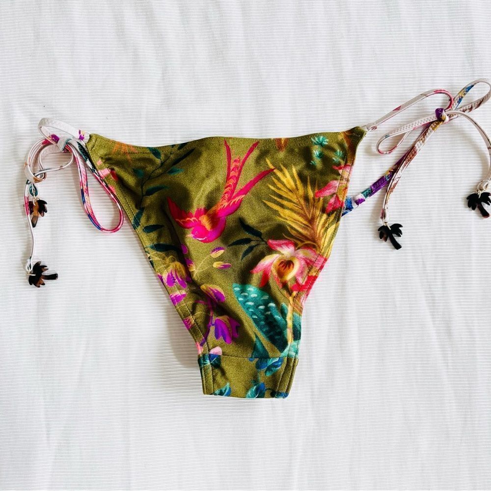 Zimmermann Womens Bikini Bottom Tropicana Triangle Floral Palms Swimwear Sz 2-4 - Picture 4 of 7